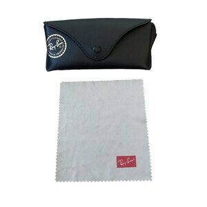 Ray-Ban Pebbled Leather Soft Case + Cleansing Cloth Sunglass Accessory Set